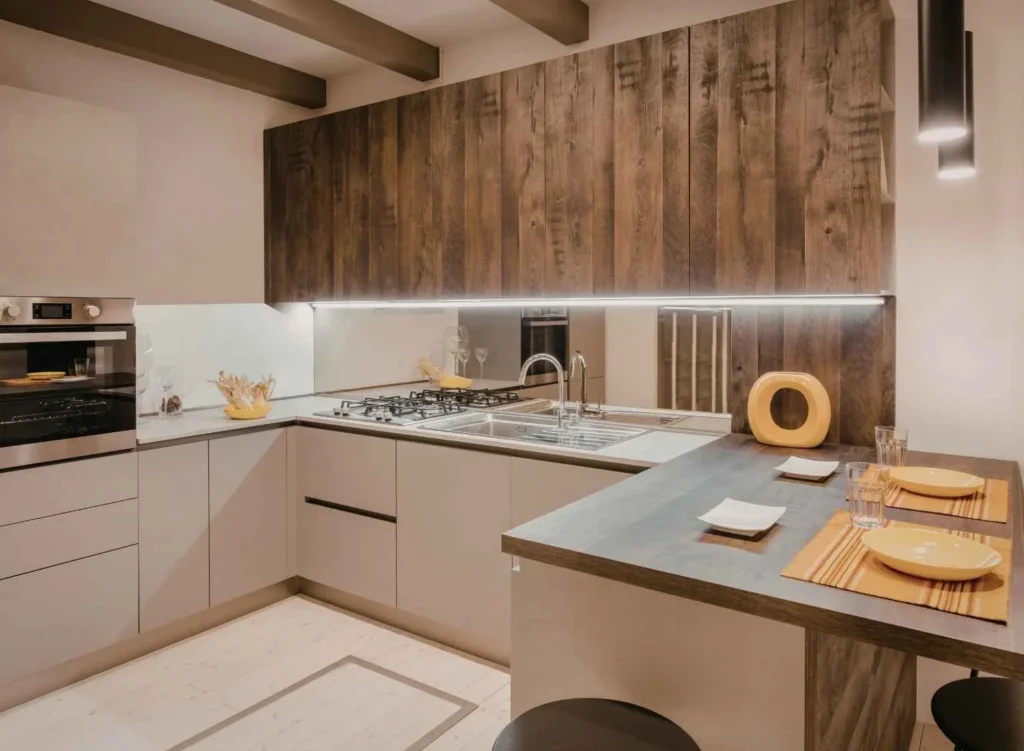 u shaped kitchen design in abu dhabi