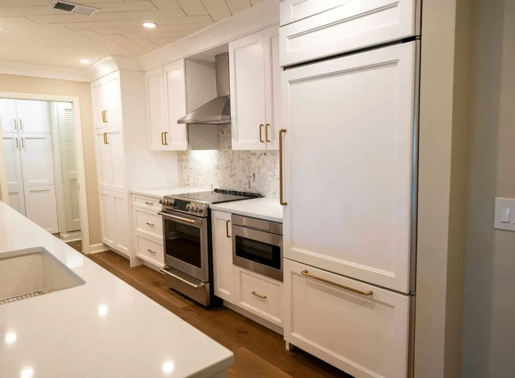 white aluminium kitchen cabinet design